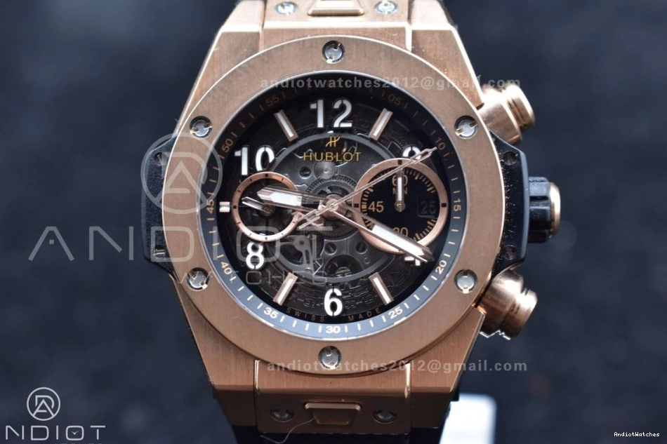 Strap Hublot Unico Dial ZF Black Bang on 1:1 A Best Rubber RG 904 GoodFit Big Skeleton Edition 0102